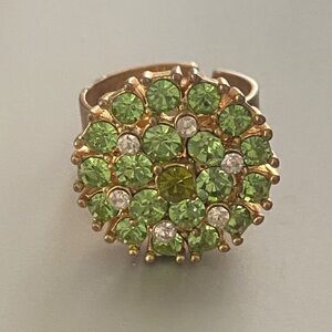 Vintage Green and Gold Cluster Ring